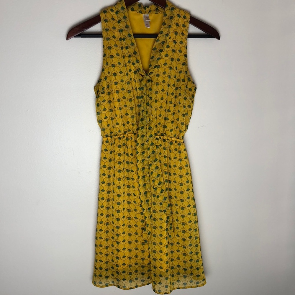 Xhilaration - Yellow Tie Neck Dress